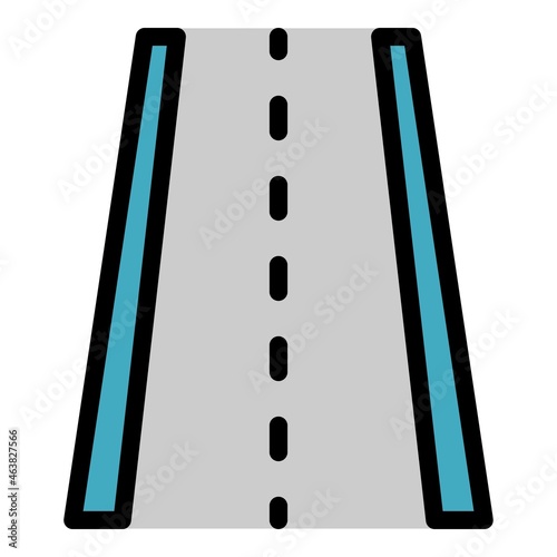 Road adress icon. Outline road adress vector icon color flat isolated