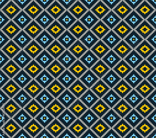 African Print Fabric. Vector Seamless Tribal Pattern. Traditional Ethnic Hand Drawn Ornament for your Design Cloth, Carpet, Rug, Wrap