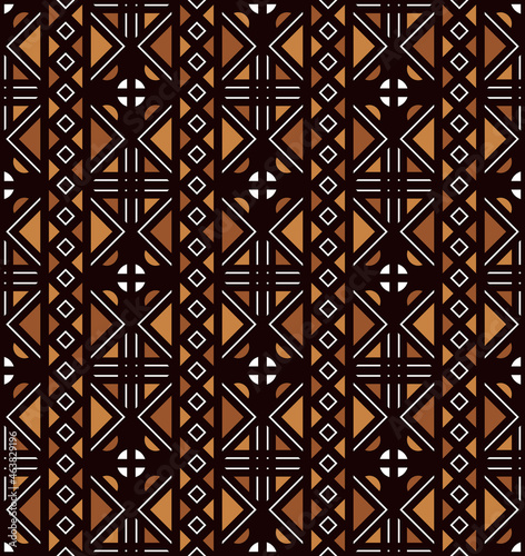 African Print Fabric. Vector Seamless Tribal Pattern. Traditional Ethnic Hand Drawn Ornament for your Design Cloth, Carpet, Rug, Wrap