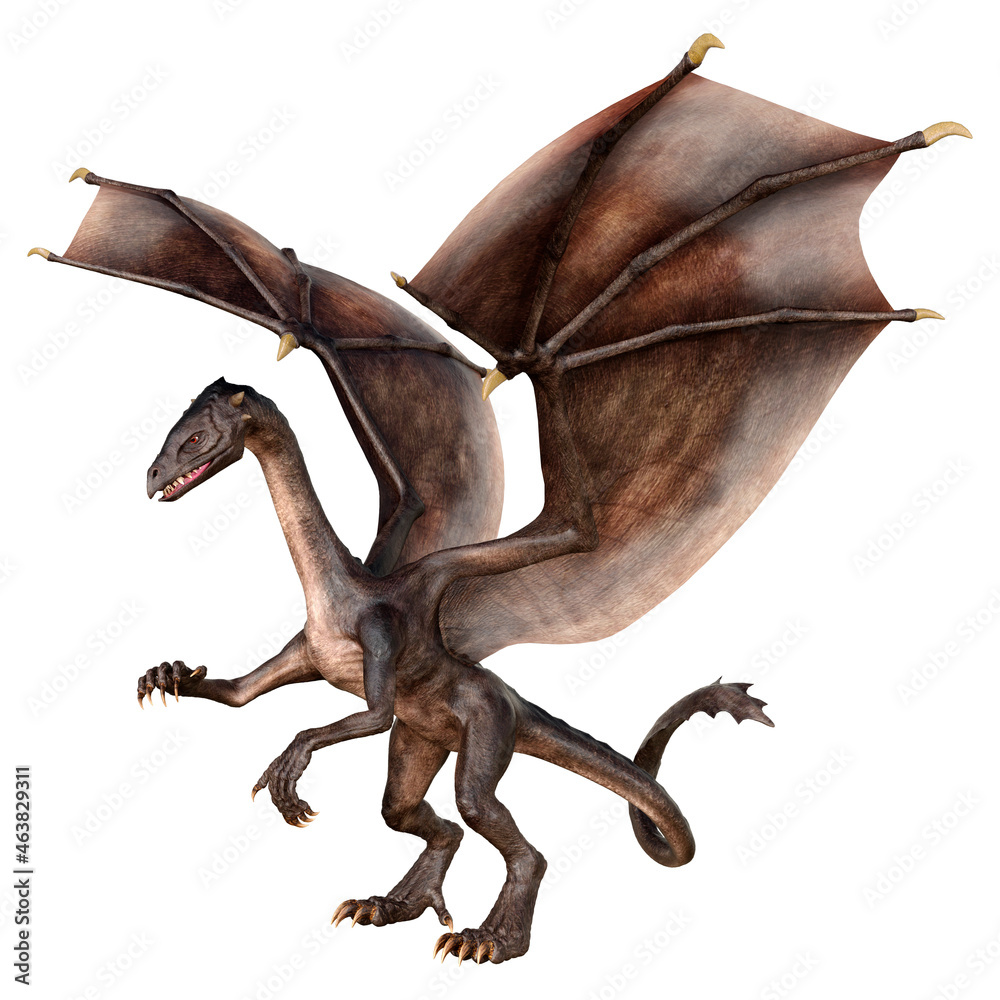 3D Rendering Fairy Tale Dragon on White 3D Rendering Fairy Tale Dragon on White