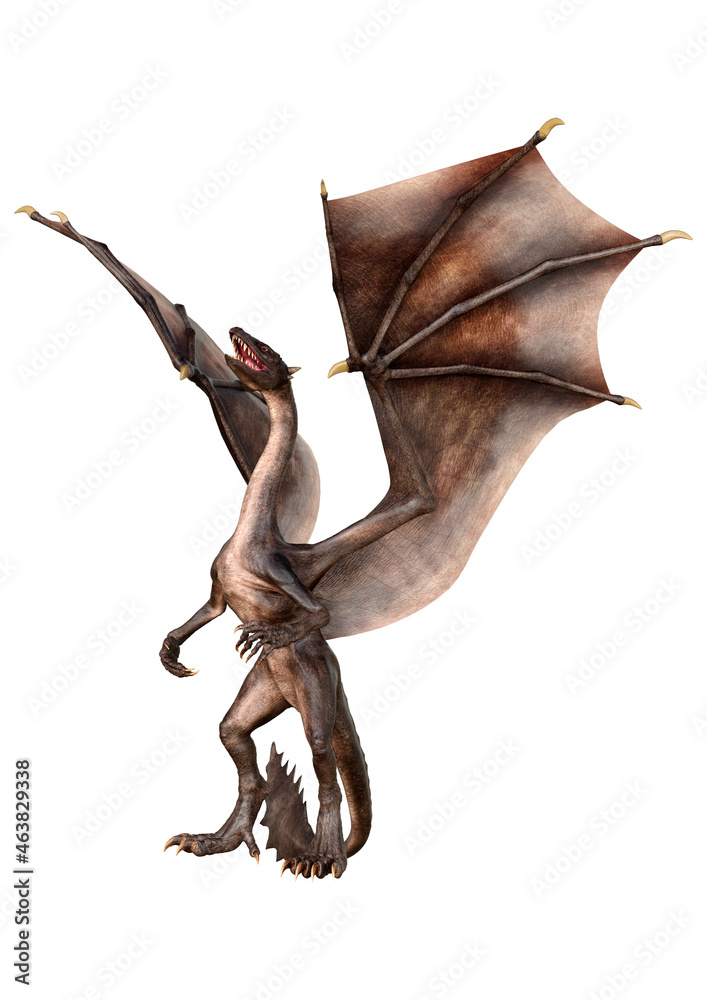 Fototapeta premium 3D Rendering Fairy Tale Dragon on White