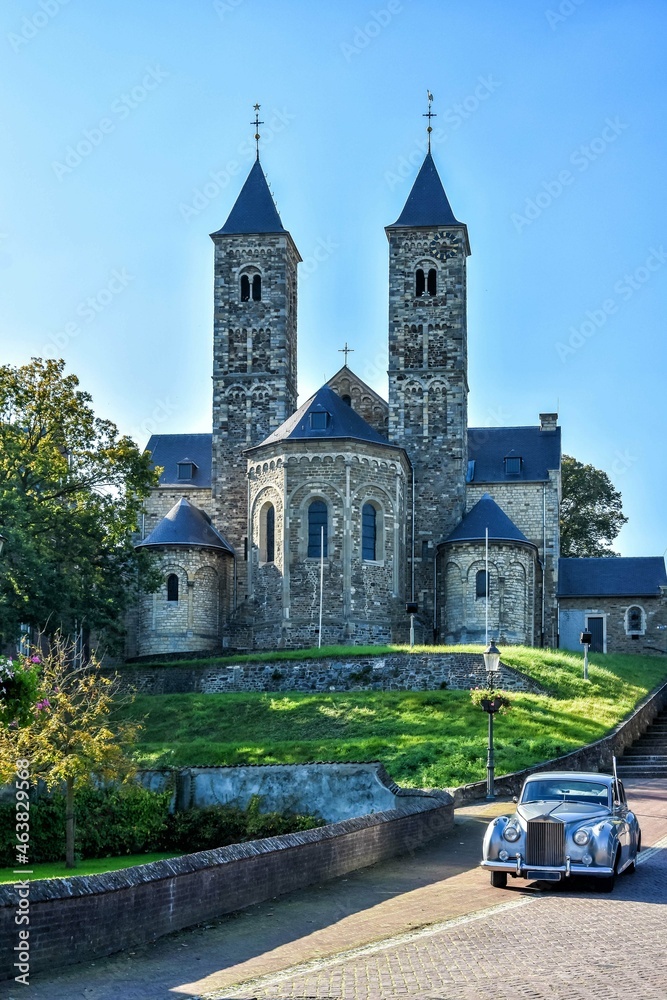 Obraz premium Basiliek Sint Odiliënberg. The Basilica of St. Odilienberg in Limburg offers a fascinating look at the past. Odilienberg, Netherlands, Holland, Europe