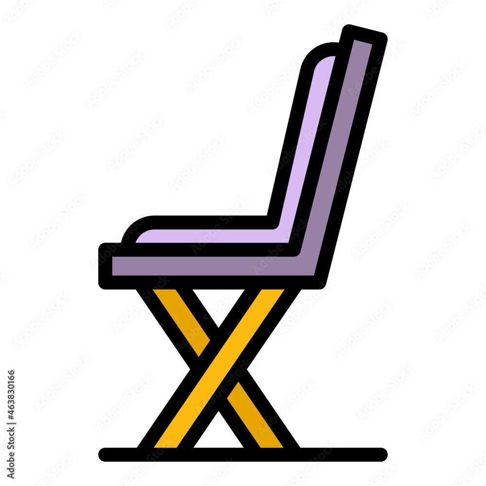 Street bench side view icon. Outline street bench side view vector icon color flat isolated Street bench side view icon. Outline street bench side view vector icon color flat isolated