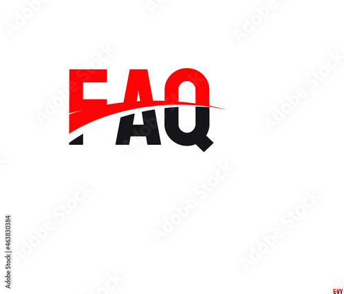 FAQ Letter Initial Logo Design Vector Illustration