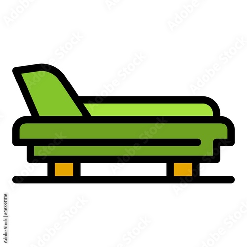 Daybed icon. Outline daybed vector icon color flat isolated