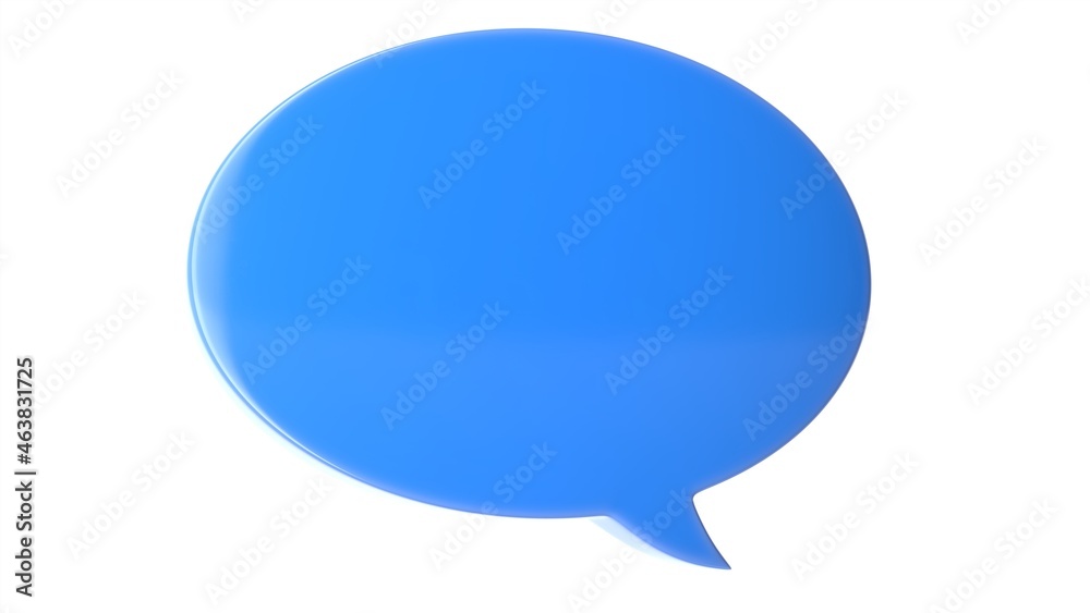 3D illustration of blue text message balloon isolated on white 3D illustration of blue text message balloon isolated on white