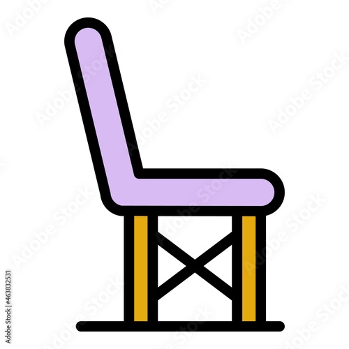 Restaurant chair icon. Outline restaurant chair vector icon color flat isolated