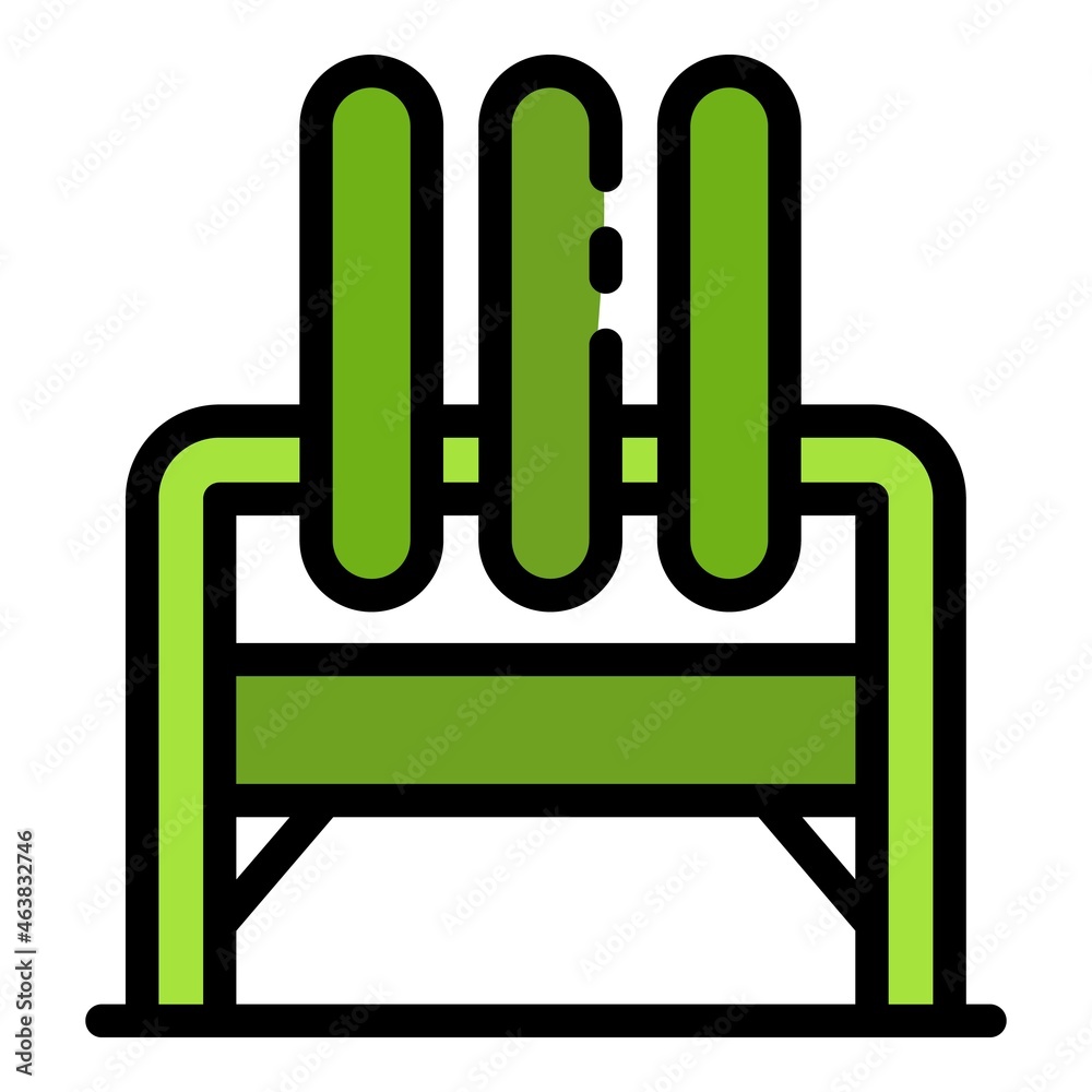 Folded chair icon. Outline folded chair vector icon color flat isolated Folded chair icon. Outline folded chair vector icon color flat isolated