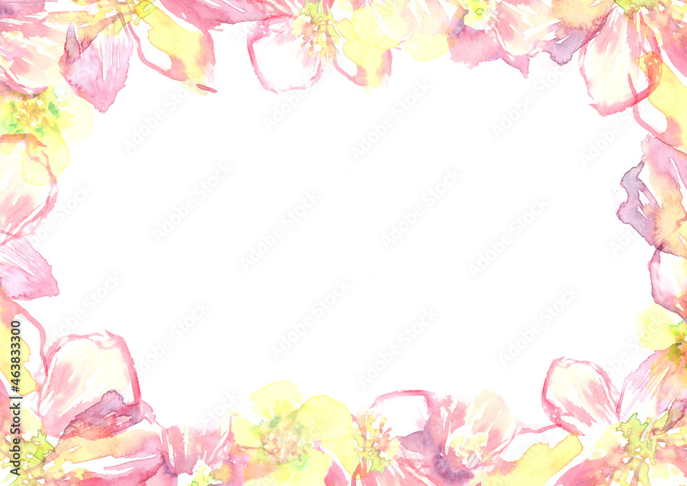 Obraz premium Watercolor pink flower background