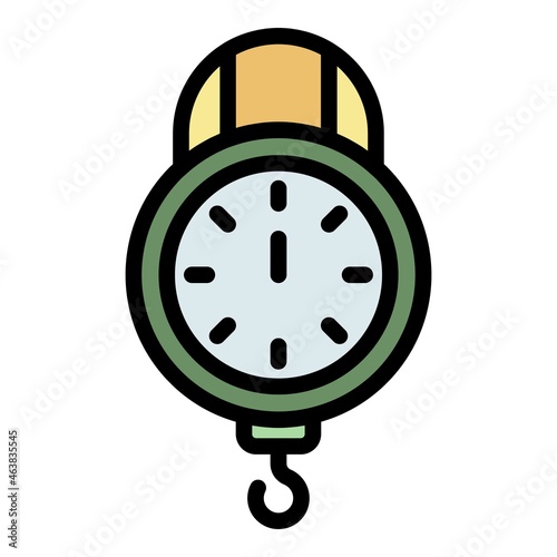Kitchen mechanical scales icon. Outline kitchen mechanical scales vector icon color flat isolated