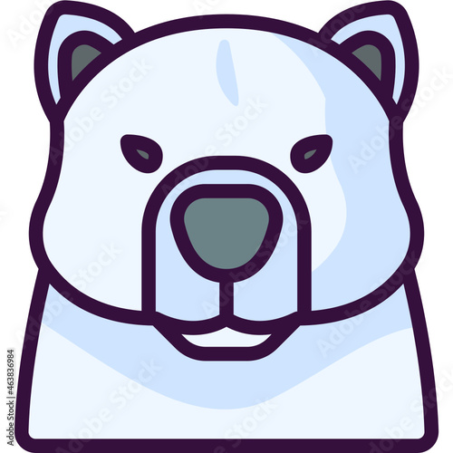 polar bear line icon
