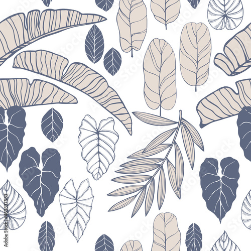 Tropical plants. Vector pattern