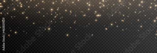Vector magic glow. Magic dust falls from the sky. Glittering dust png. Magic dust. Christmas light.