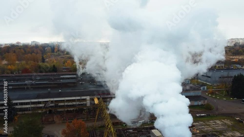 Smoke from the plant. Pollution of nature
