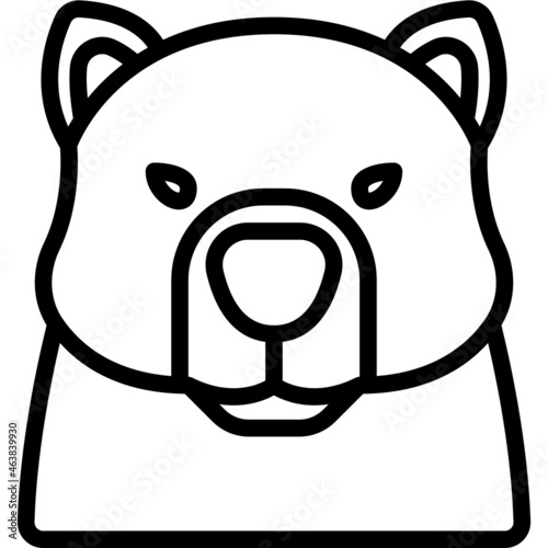 polar bear line icon
