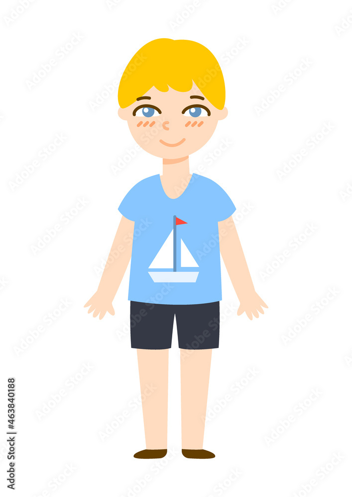 Cute cartoon school boy isolated on white background Cute cartoon school boy isolated on white background