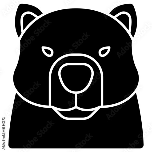 polar bear solid icon