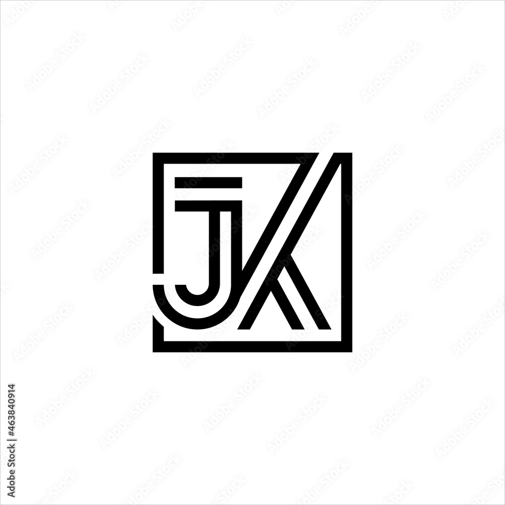 JK abstract vector logo monogram template Stock Vector | Adobe Stock