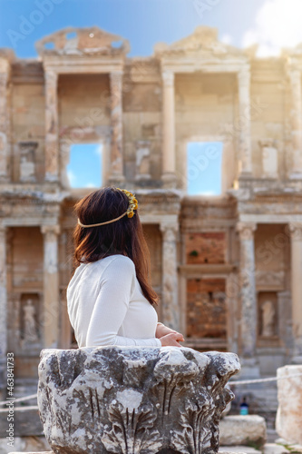 Canvas Print Hadrian temple and columns on curetes street Ephesus ancient ciity