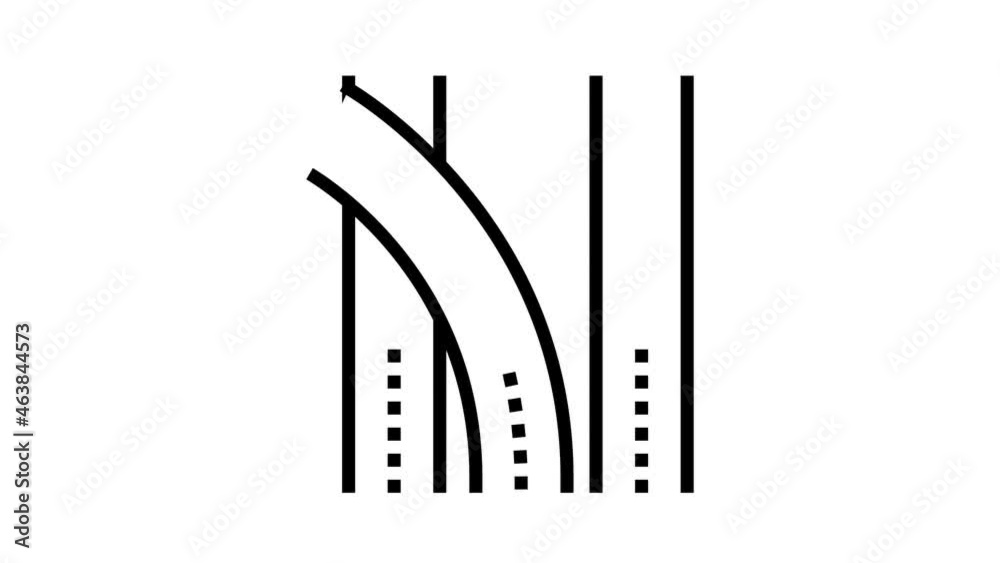 road multilevel interchange animated line icon. road multilevel ...