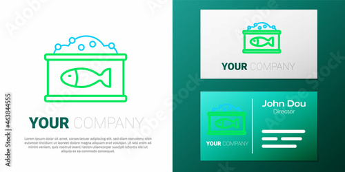 Line Tin can with caviar icon isolated on white background. Colorful outline concept. Vector