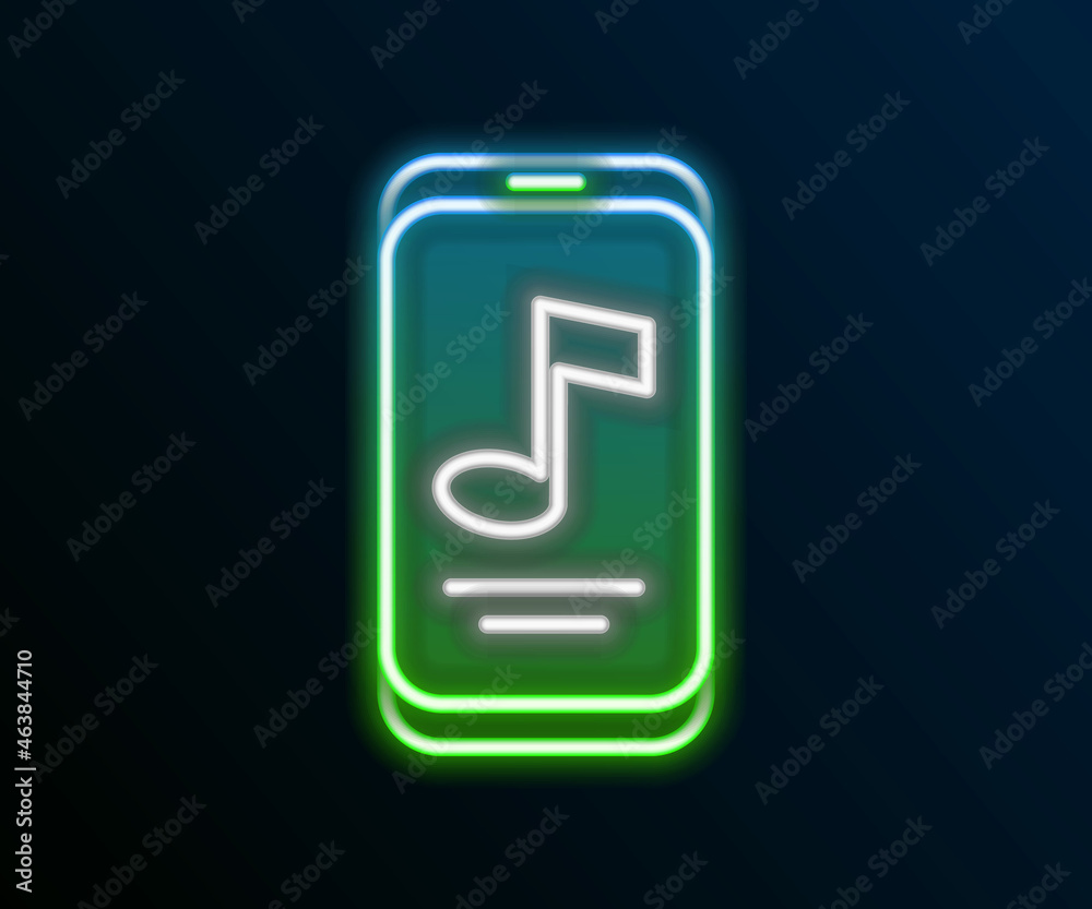 Glowing neon line Music player icon isolated on black background. Portable music device. Colorful outline concept. Vector Glowing neon line Music player icon isolated on black background. Portable music device. Colorful outline concept. Vector
