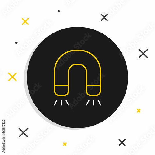 Line Magnet icon isolated on white background. Horseshoe magnet, magnetism, magnetize, attraction. Colorful outline concept. Vector