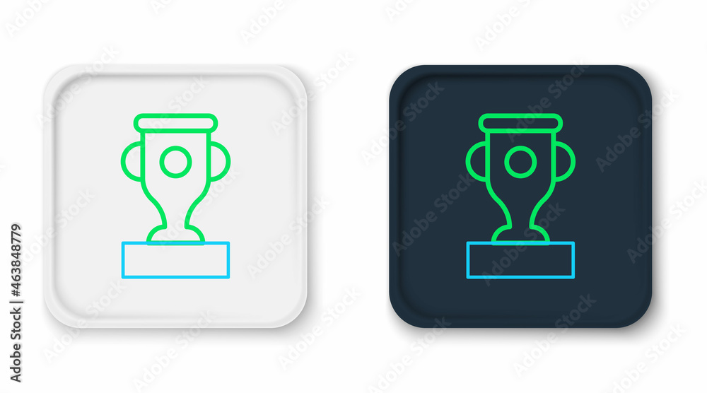 Fototapeta premium Line Award cup icon isolated on white background. Winner trophy symbol. Championship or competition trophy. Sports achievement sign. Colorful outline concept. Vector