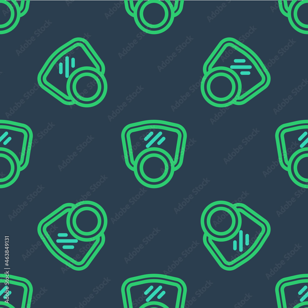 Line Gas mask icon isolated seamless pattern on blue background. Respirator sign. Vector Line Gas mask icon isolated seamless pattern on blue background. Respirator sign. Vector