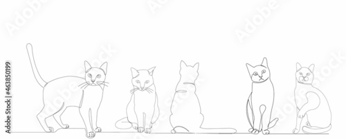 one continuous line drawing of a cat sitting