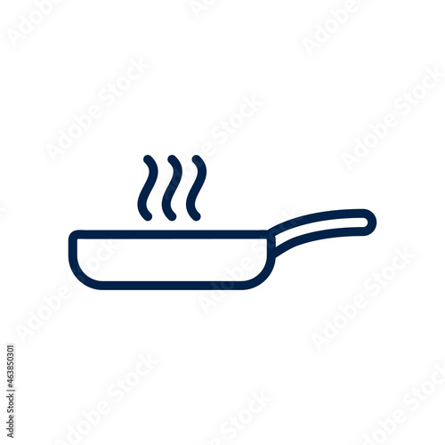 Frying pan icon vector logo template on white background.