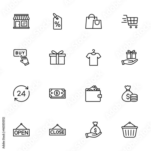 e commerce icon set vector, shopping icon set