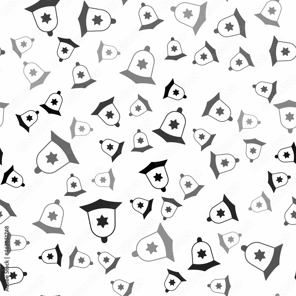 Black British police helmet icon isolated seamless pattern on white background. Vector