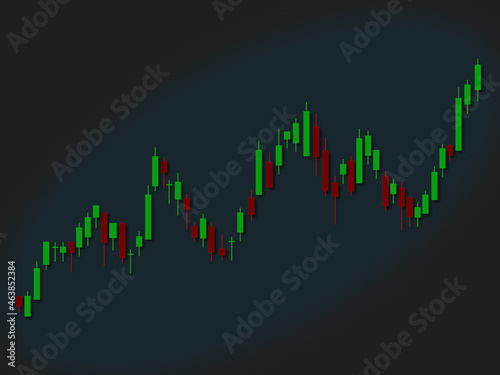 Illustration of Candlestick Chart Pattern of Bullish Market Trend