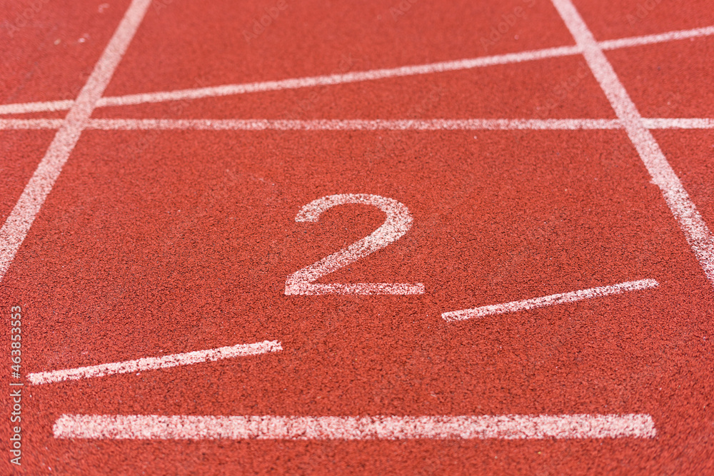 Fototapeta premium red rubber running track