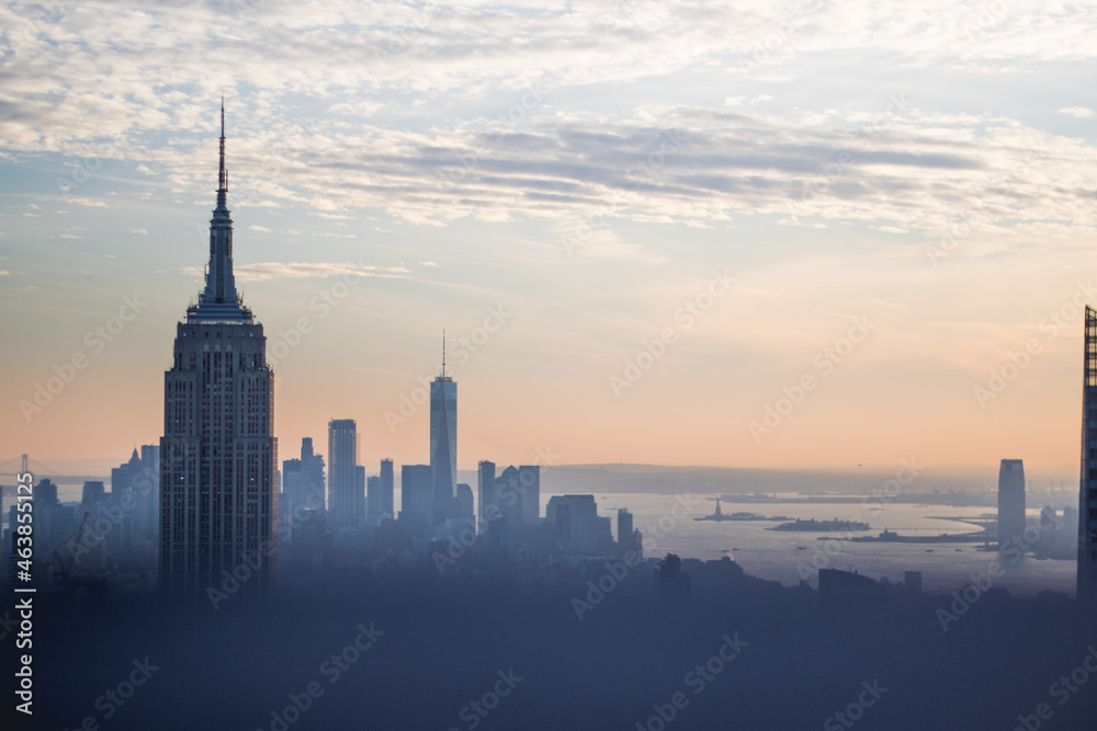 New York City skyline sunset