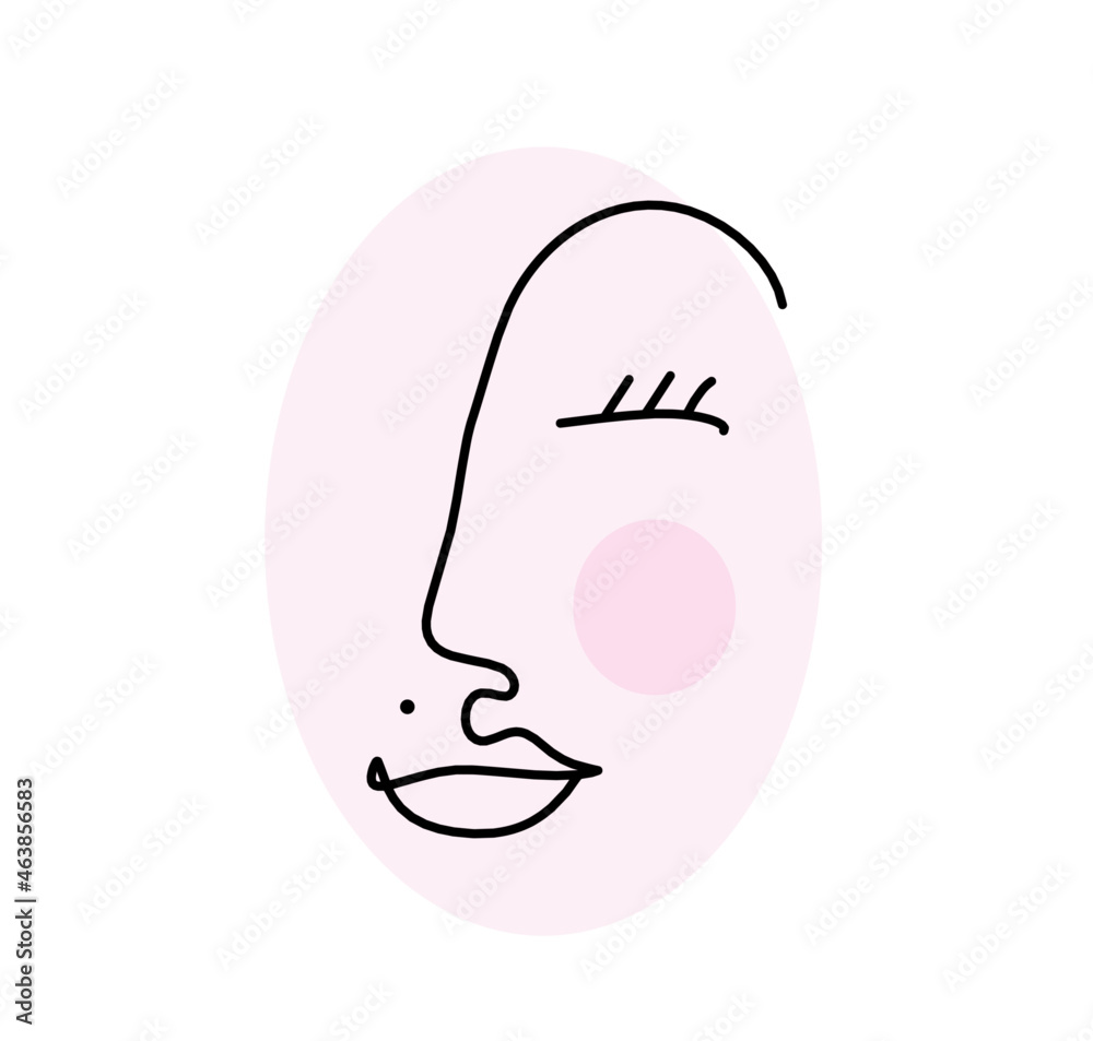 Woman silhouette color face as line drawing picture on white. Vector
Woman silhouette color face as line drawing picture on white. Vector