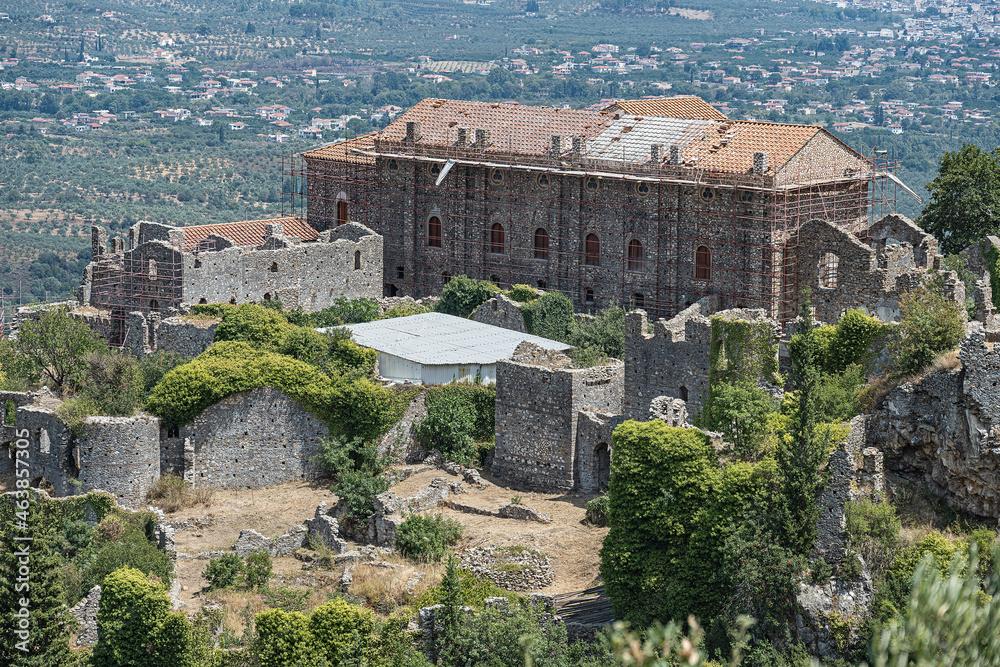 Despotenpalast in Mystras, bei Sparta, Peloponnes, Griechenland