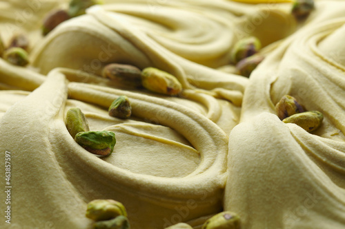 Creamy pistachio ice cream (full-frame) photo