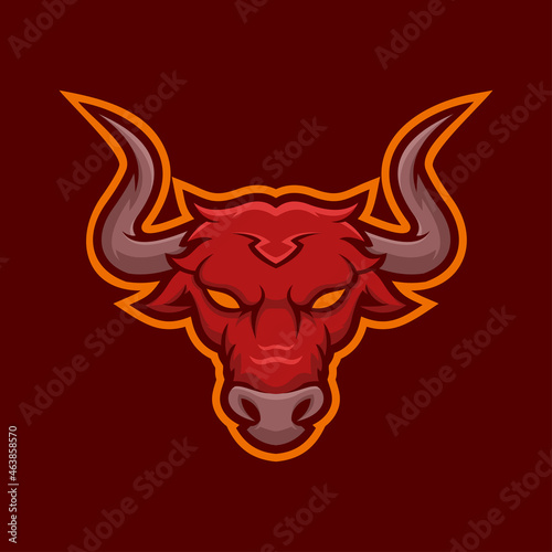 Bulls head mascot logo vector