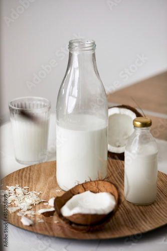 Homemade coconut milk photo