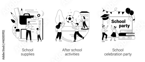 School year abstract concept vector illustrations.