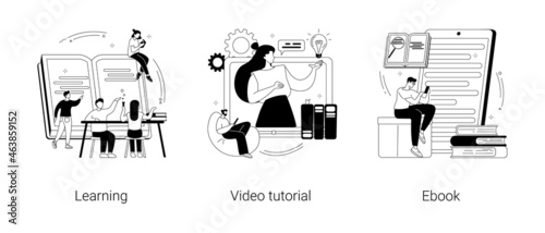 Education and training abstract concept vector illustrations.