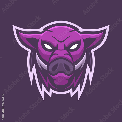 Wild boar mascot logo vector