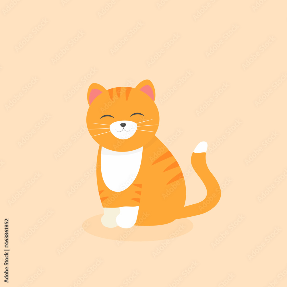 This is a cute cat isolated on a light background. This is a cute cat isolated on a light background.