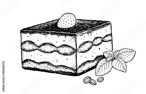 Vintage style illustration of Tiramisu