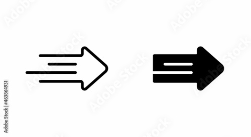 Speed arrow icon vector editable stroke. Motion Video Logo Design Template