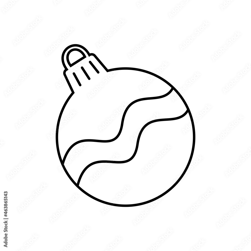 Christmas ball thin line icon. Santa Claus Vector illustration. Christmas ball thin line icon. Santa Claus Vector illustration.