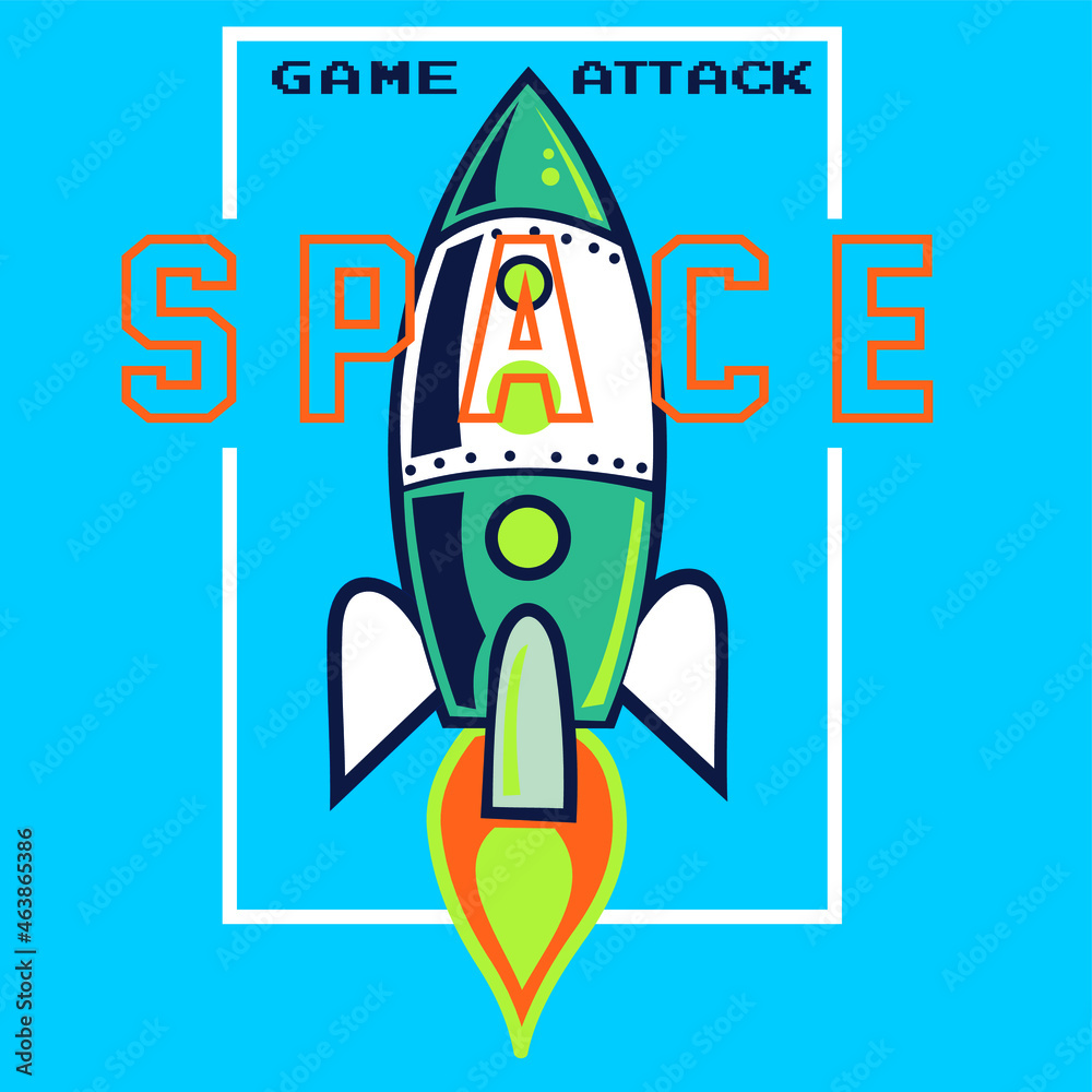Obraz premium rocket cartoon