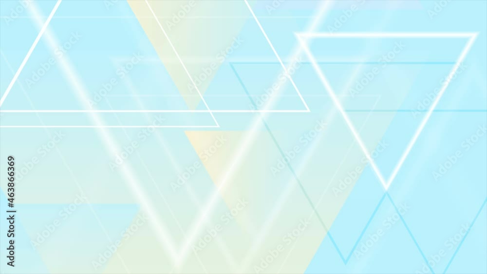 Pastel blue yellow shiny triangles abstract tech motion background. Seamless looping. Video animation Ultra HD 4K 3840x2160